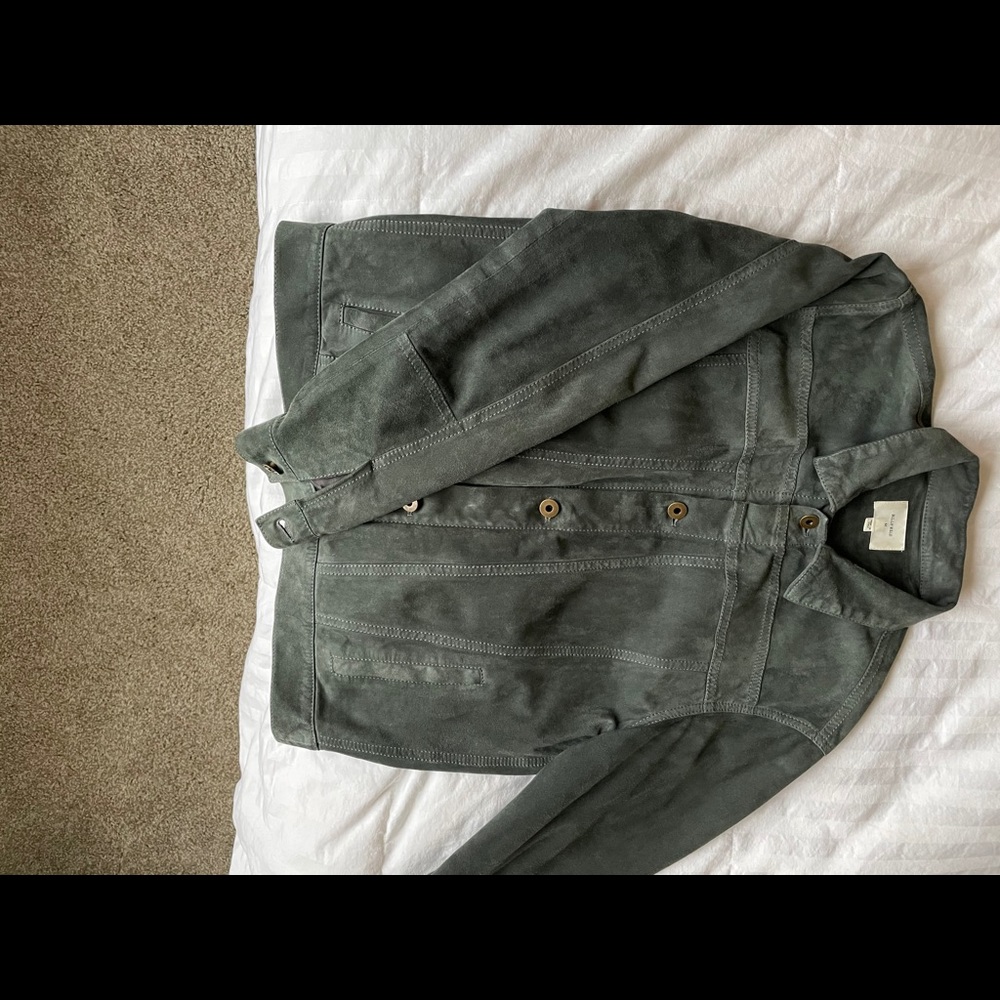 Suede men’s trucker jacket-size Medium